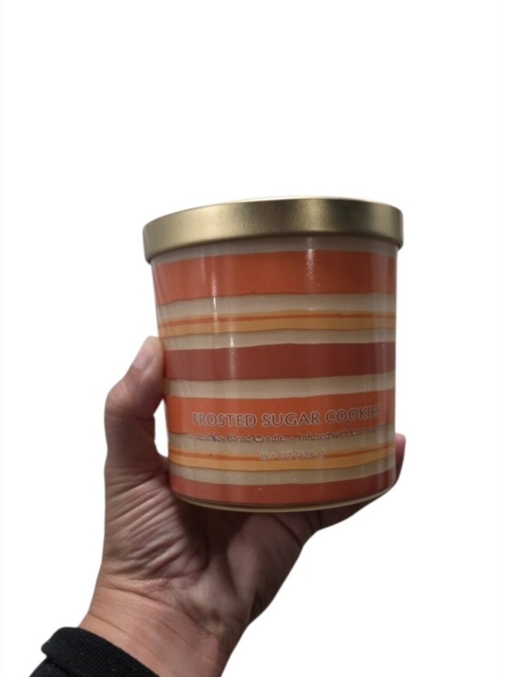 2022 Target Opalhouse Frosted Sugar Cookies Candle Orange & Cream Stripes